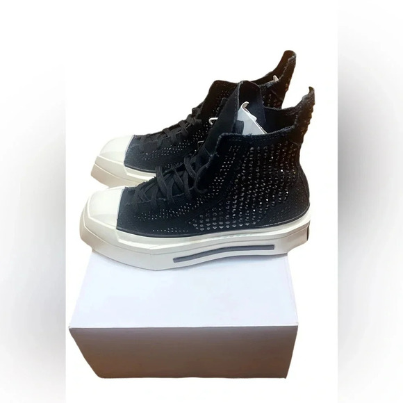 NWB Converse x Swarovski Chuck 70 de luxe black trend Squared High Top sneaker 5 - Picture 6 of 10